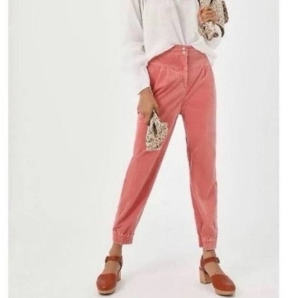 Anthropologie Kalea Pink Corduroy Velvet Jogger High Rise
Pleated Pants S - Picture 1 of 16